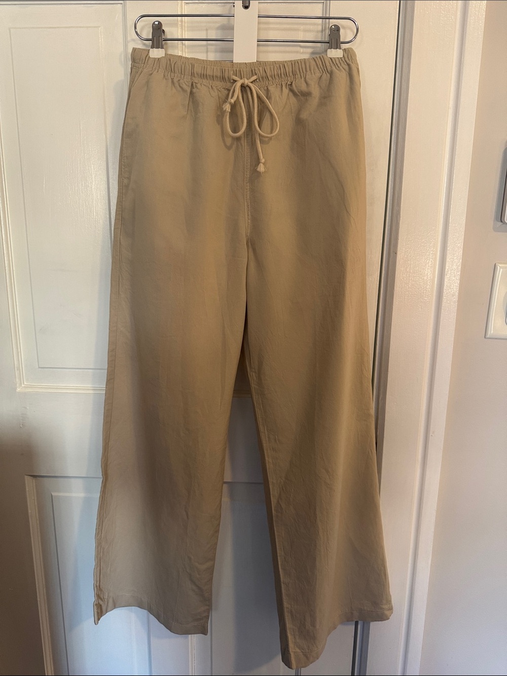 Uniqlo Beige Linen Blend Easy Pants